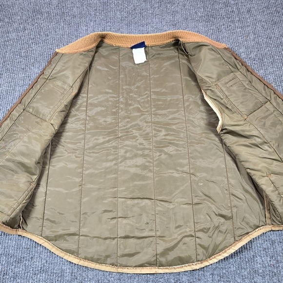 VTG Dickies Vest Mens XL Beige Canvas Quilted Lined Full Zip Insulated Workwear - Picture 5 of 12